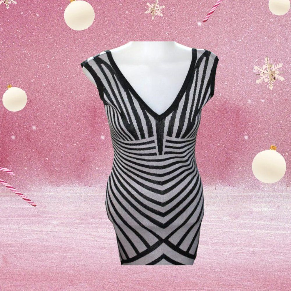 Runway Couture Black & White Dress (Small)